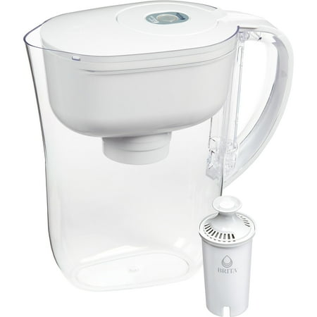 Brita Metro Water Filter Pitcher  BPA-Free Water Pitcher  Replaces 1 800 Plastic Water Bottles a Year  Lasts Two Months or 40 Gallons Includes 1 Filter Kitchen Accessories  Small -6-Cup Capacity White