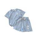 thumbnail image 4 of Girls Summer Outfit Short Sleeve Tee and Shorts Two Piece Casual Playwear Comfortable Breathable Kids Swaddling Set 2-3 Years, 4 of 4