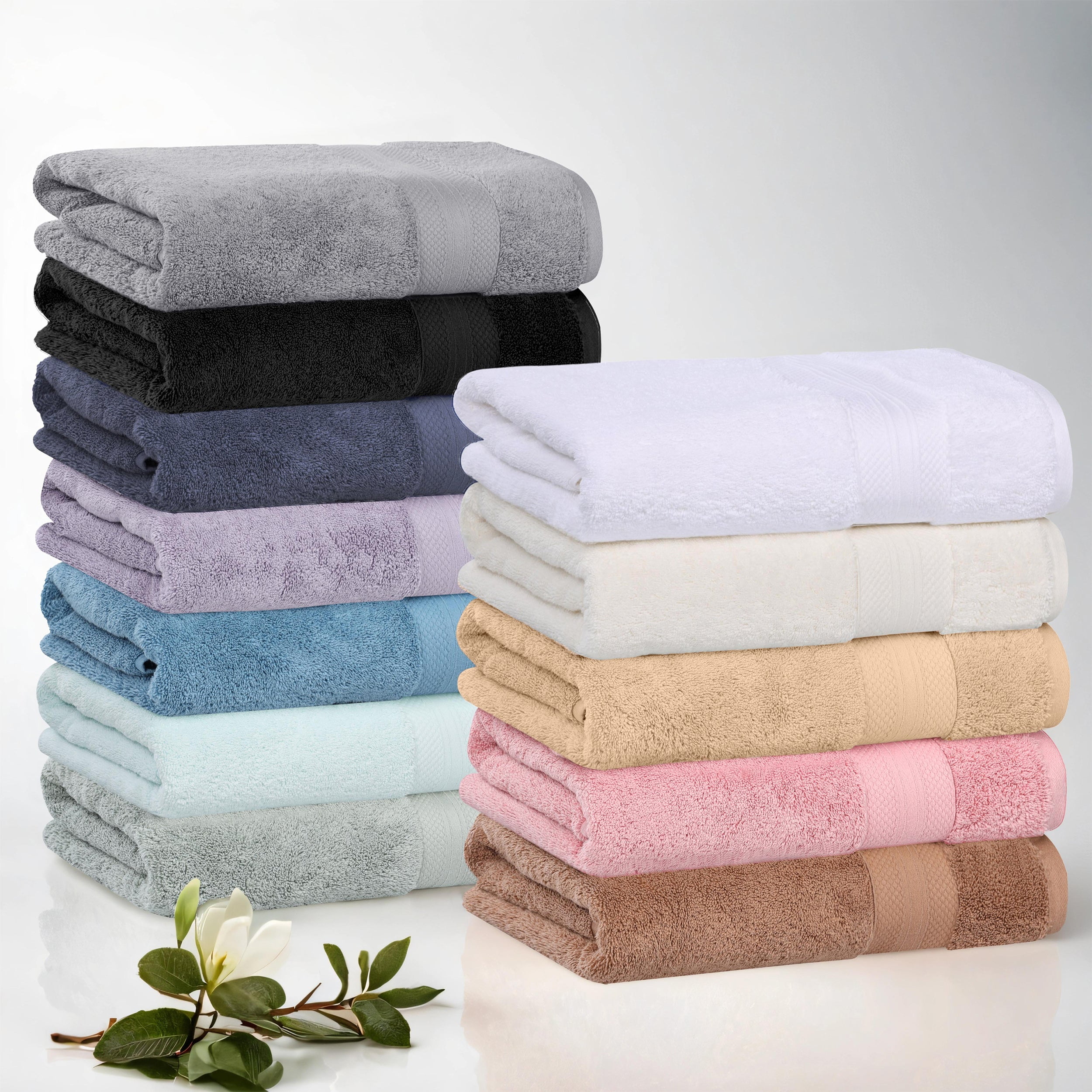 Superior Aria Turkish Cotton 3-Piece Towel Set, Ultra Soft Heavyweight Towels, Hazelnut