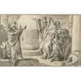 thumbnail image 2 of Johann Eleazar Schenau 18x13 Black Ornate Wood Framed Double Matted Museum Art Print Titled - An Antique Sacrificial Scene (1779), 2 of 5