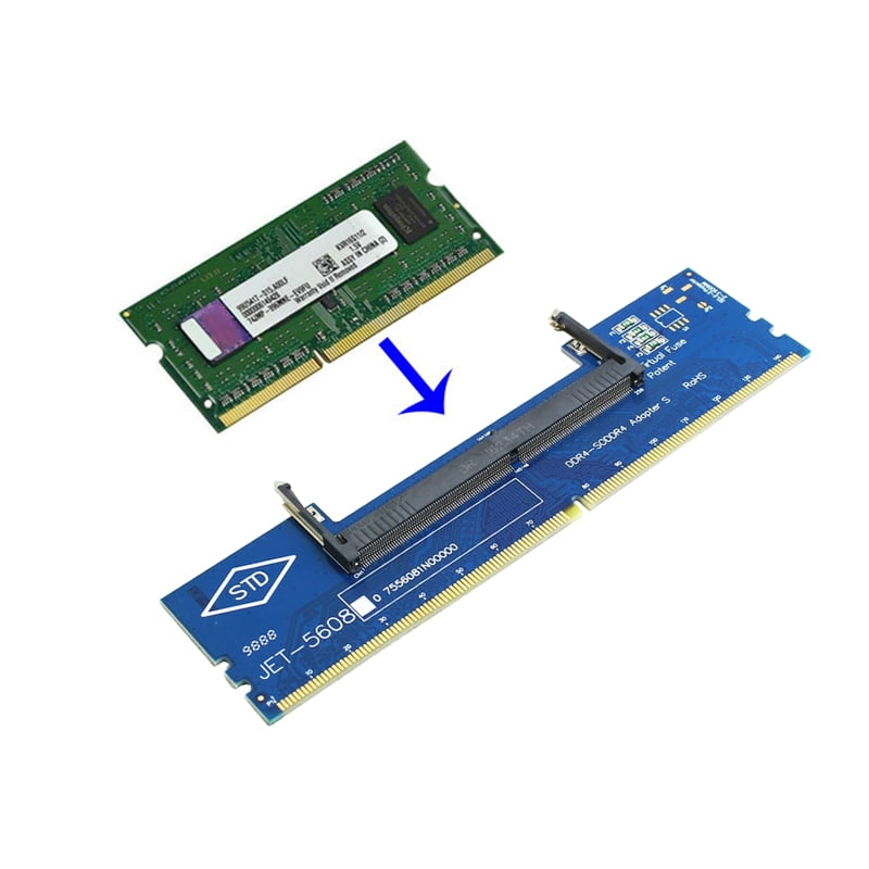 Zopsc Professional 2133Mhz 260 to 288 DDR4 Memory RAM Converter SO-DIMM Laptop DIMM Memory Card Riser Card 4-Layers Desktop Memory RAM Adapter Blue
