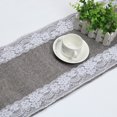 thumbnail image 2 of Rustic Burlap Table Runner with White Lace Trim, Wedding & Party Tablecloth Decor, Farmhouse Style, 30 x 275 cm Grey, 2 of 7