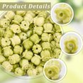 thumbnail image 5 of 1 Box 100Pcs Carved Beads 3D Flower Beads Yellow Green Artificial Tulip Floral Small Two Tone Dyed Coral Smooth Loose Spacers Findings, 5 of 7