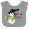 thumbnail image 3 of Inktastic Just Chillin' This Christmas Fun Snowman in Top Hat Boys or Girls Baby Bib, 3 of 4
