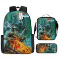thumbnail image 1 of Mochila con estampado de Godzilla, juego de 3 piezas, mochila para portátil de 17 pulgadas, mochila escolar, mochila de viaje multifuncional unisex, 1 of 5