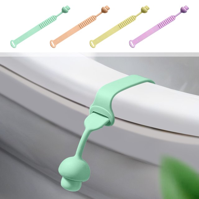 Elevador de tapa de inodoro | Manija de asiento de inodoro de baño no táctil | Elevador ergonómico de gel de sílice antideslizante | Herramienta higiénica de elevación de tapas | Diseño compacto