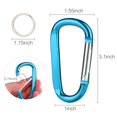 thumbnail image 2 of Clip para llavero con forma de anillo en D de aluminio, 6 unidades, Carabiner CampTek, 2 of 7