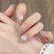 thumbnail image 3 of Uñas postizas acrílicas de cobertura completa, uñas postizas con abalorio de perlas, diseños gráficos de mariposas para mujeres y niñas, decoración artística de uñas DIY, 3 of 5