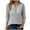 Gray, variant on Women's Shirts 3/4 Sleeve Button V Neck Pullover Blouses Summer Fall Knit Henley Loose Fit Basic Tops for Women