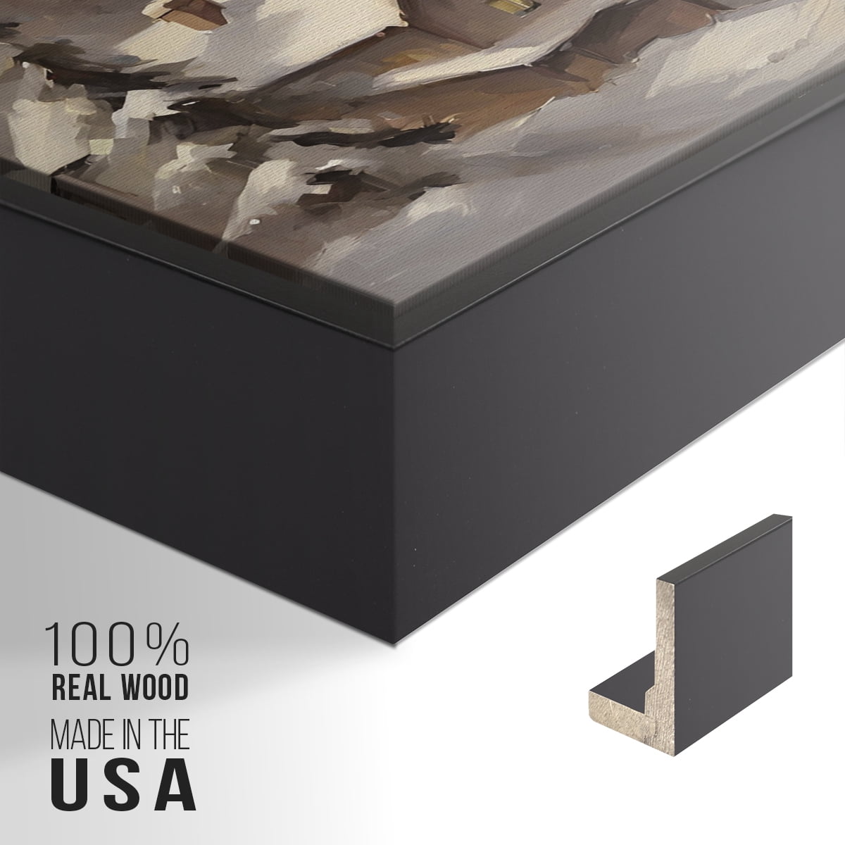 Vintage Landscape-CLXXIX By Wexford Home Framed in Black Wood Gallery Wrapped Canvas 27 in. x 41 in.