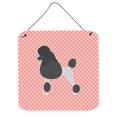 thumbnail image 1 of Poodle Checkerboard Pink Wall or Door Hanging Prints, 1 of 1