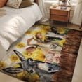 thumbnail image 5 of 3x5 Washable Area Rug, Farm Animal Flower Non-Slip Rectangle Rug for Living Room Bedroom, Retro Farmhouse Donkey Pig Cow Sunflower Leaf Wood Fence Indoor Low Pile Floor Mat for Home Decor, 5 of 9