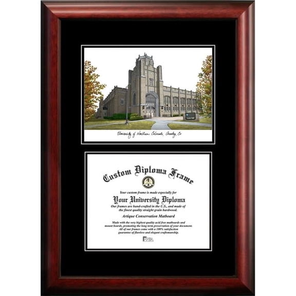 Campus Images CO996D-108 8 x 10 in. University of Northern Colorado Diplomate Diploma Satin Mahogany Frame