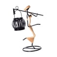 thumbnail image 2 of Lámpara de mesa con forma de vela, candelabro de metal, regalo artístico, centro de mesa, soporte para linterna, candelabro para escritorio, oficina, Marrón claro, 2 of 9