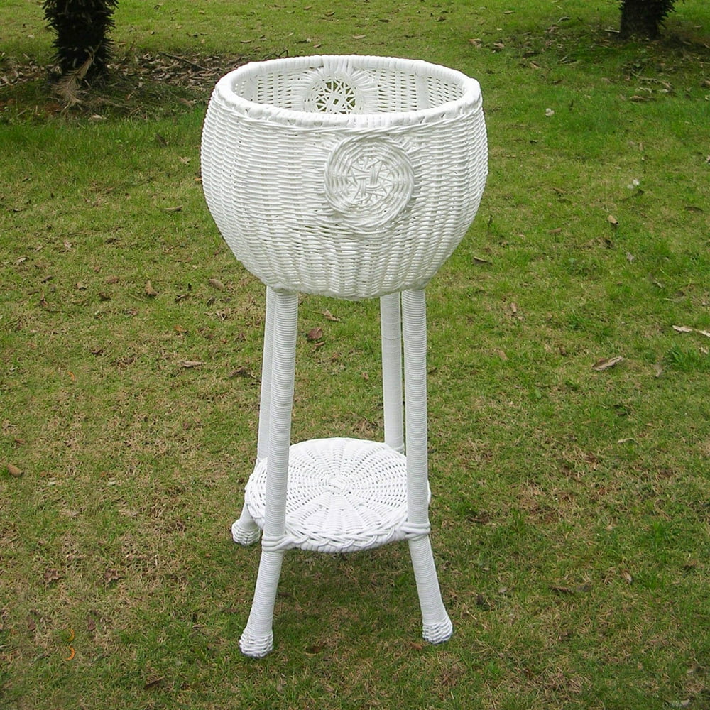 International Caravan Riviera Resin Wicker Round Outdoor Planter