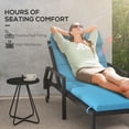 thumbnail image 4 of Outsunny Outdoor Lounge Chair Cushions with Back Ties, Set of 2, Turquoise, 4 of 10