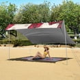 thumbnail image 6 of Portable Beach Tent Sun Shelter With Ground Pegs Water And Wind Resistant Sun Shade Canopy Angle Adjustable Seamless Pattern with Red Bows, 6 of 7