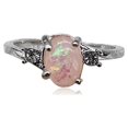 thumbnail image 2 of Female Silver Ring Portable Zircon Rhinestone Rings Girlfriends Bridal Ornaments Jewellery Accessory Wedding Engagement Pink Size 6, 2 of 8