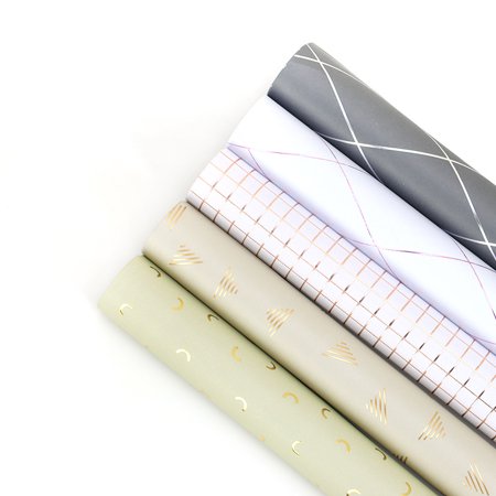 Lot De 4 Feuilles Papier Emballage Cadeau 70x50cm - Motifs Mignons Pour Baby Shower, Naissance Et Anniversaire