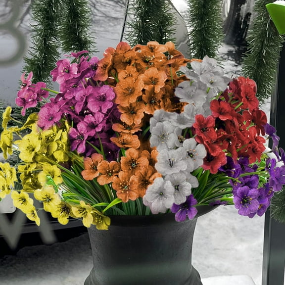 VVYXX 24Bundles Artificial Fake Flowers Outdoor, Faux Plants for Home Garden Decor, Multicolor