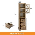 thumbnail image 5 of Craftian 68" Tall Farmhouse Storage Cabinet for Bathroom, Living Room, Kitchen, Brown, 5 of 8