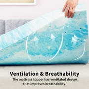 2 inch Gel Memory Foam Mattress Topper Twin Size ,for Pressure Relief for Back Pain,Soft & Breathable