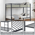 thumbnail image 4 of Sesslife Twin Over Twin Metal Bunk Bed Frame, Low Profile Bunk Bed with Ladder & Guardrails, Space-Saving Bed with Metal Slats, No Box Spring Needed, Black, 4 of 7