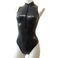 thumbnail image 5 of Japanese School Swimsuit Black Bodysuit Open Chest Deep V Swimsuit Cosplay One Piece Bodycon Leather for Girl Women, 5 of 6