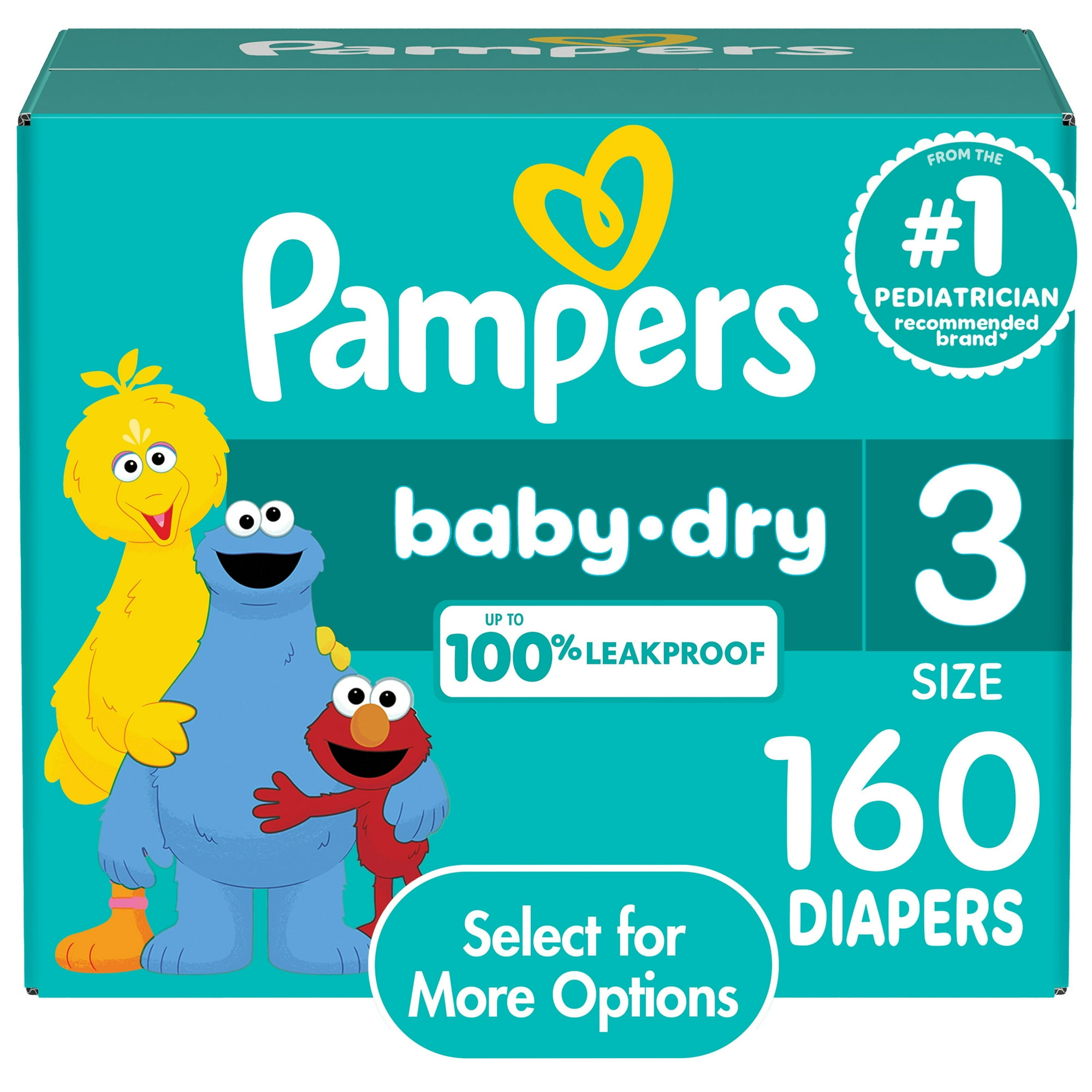 Pampers Baby Dry Diapers Size 3, 160 Count (Select for More Options)