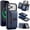 Blue, variant on Lunvic for iPhone 18 Pro Max Wallet Case with Detachable Magnetic Card Holder, 2-in-1 RFID Blocking 8 Card Slots Trifold Kickstand Flip Shockproof Protective Cover, Black