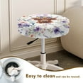 thumbnail image 4 of Renewold Highland Cow Floral Violet Round Stool Covers Washable Stretch Bar Stool Seat Cover 12"-14" Dustproof Stool Slipcover Home Bar Decor, 2 Count, 4 of 6