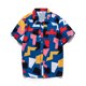 thumbnail image 3 of Camisas Para Hombre Manga Corta Top informal a la para hombre, camisa con cuello vuelto, blusa con botones de primavera y verano, camiseta de manga corta con estampado de Color (Blue, XXL), 3 of 6