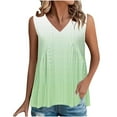 thumbnail image 2 of Cagogo Women Sleeveless Embroidered Eyelet Tank Tops Under $10 Cute Beach Country Flowy V Neck Ombre Camis Shirt Plus Size Basic Tunic Tops Valentines Day Gifts, 2 of 7