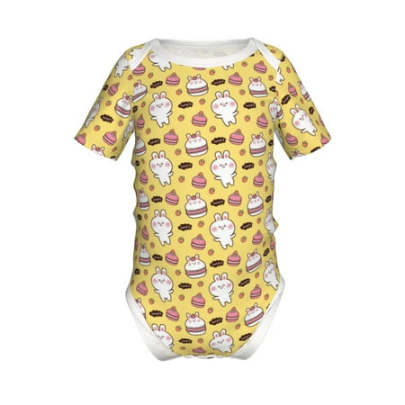 

Yiaed Rabbit Hunger Print Infant Climbing Short Sleeve Onesie One-Piece Baby Bodysuit Clothes 0-12 Months -2 Years