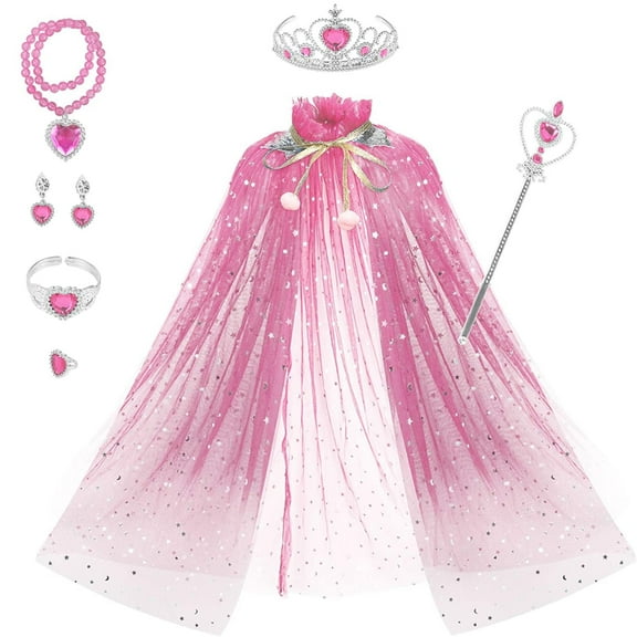SUORFOXS Princess Dress up Jewelry Toys, Princess Costume Dress Pretend Play Set for Girls, Gifts for Age 3, 4, 5, 6, 7 Years Old Kids