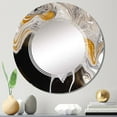 thumbnail image 2 of DESIGN ART Designart 'Black And White Liquid Marble Waves IV' Printed Modern Wall Mirror 24in.x36in., 2 of 5