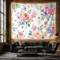 thumbnail image 6 of Pink Roses and Wildflowers on Off-White Background, Whimsical Watercolor for Flower Lovers, Botanical Wall Art, Anniversary Gift, Tapestry Wall Hanging for Bedroom and Living Room, 6 of 7
