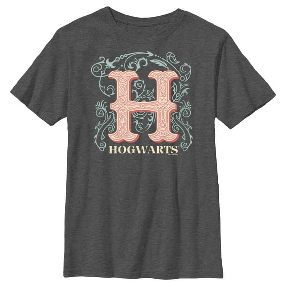 Boy's Harry Potter Decorative Hogwarts Symbol  Graphic Tee Charcoal Heather Medium