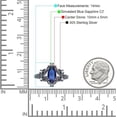 thumbnail image 7 of Art Deco Marquise Filigree Engagement Ring Blue Sapphire Cubic Zirconia Black Tone 925 Sterling Silver, Size 6, 7 of 7