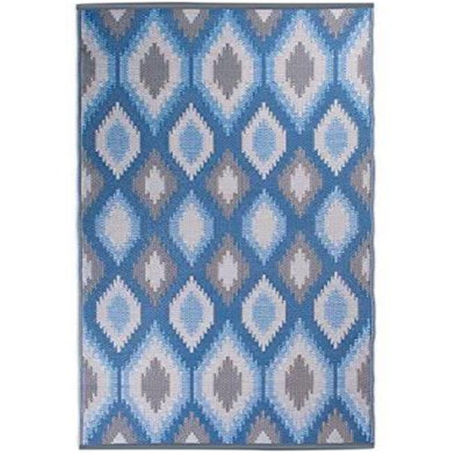 BLUE IKAT OUTDOOR RUG 4x6 FT