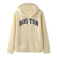 thumbnail image 4 of XIAOCHA Men's Boston City Print Full Zip Hoodie Oversized Long Sleeve Hooded Sweatshirt With Contrast Zipper Retro Casual Hoodies, 4 of 5