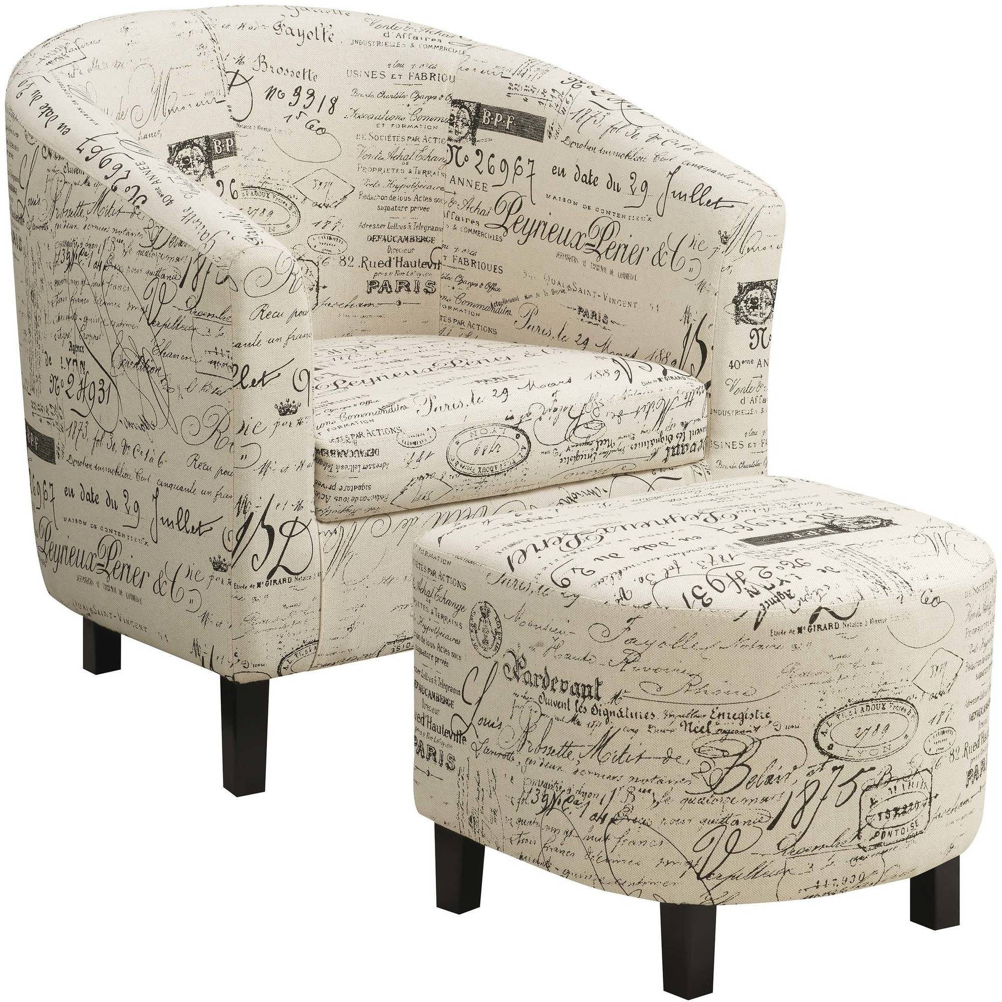 Accent Chairs With Ottomans Coaster Company Accent Chair And Ottoman Off White