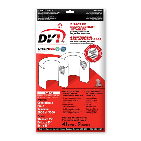 DrainVac SAC-14 Paper Bags