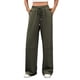thumbnail image 3 of Pantalones Deportivos Anchos de Cintura Alta para Mujer, Holgados y con Cordón, A para Adolescentes Verde M, 3 of 9