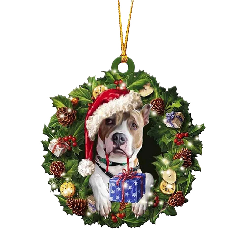 Christmas Hanging Ornament Dachshund Dog Non-woven Xmas Tree Pendant Party Decor 