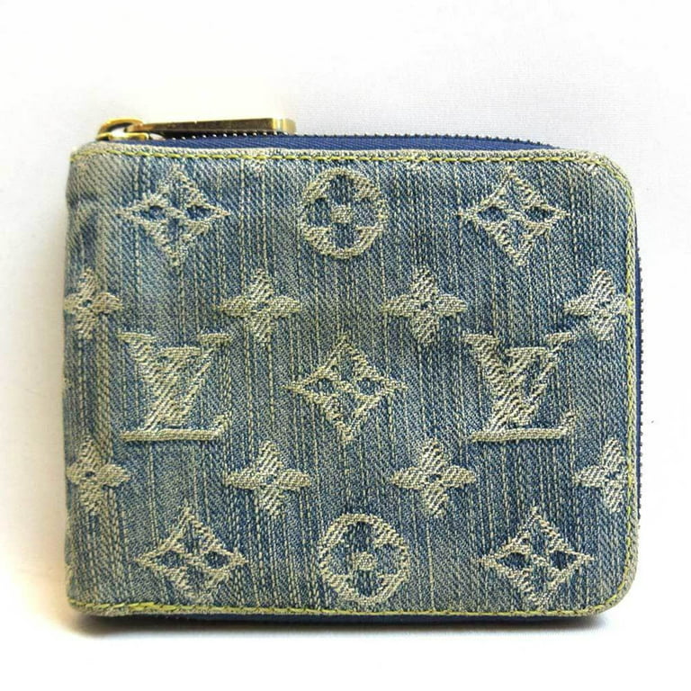 Authenticated used Louis Vuitton Monogram Denim Mini Zippy Wallet Blue Folded M95342, Women's, Size: (HxWxD): 10cm x 12cm x 2cm / 3.93'' x 4.72'' x