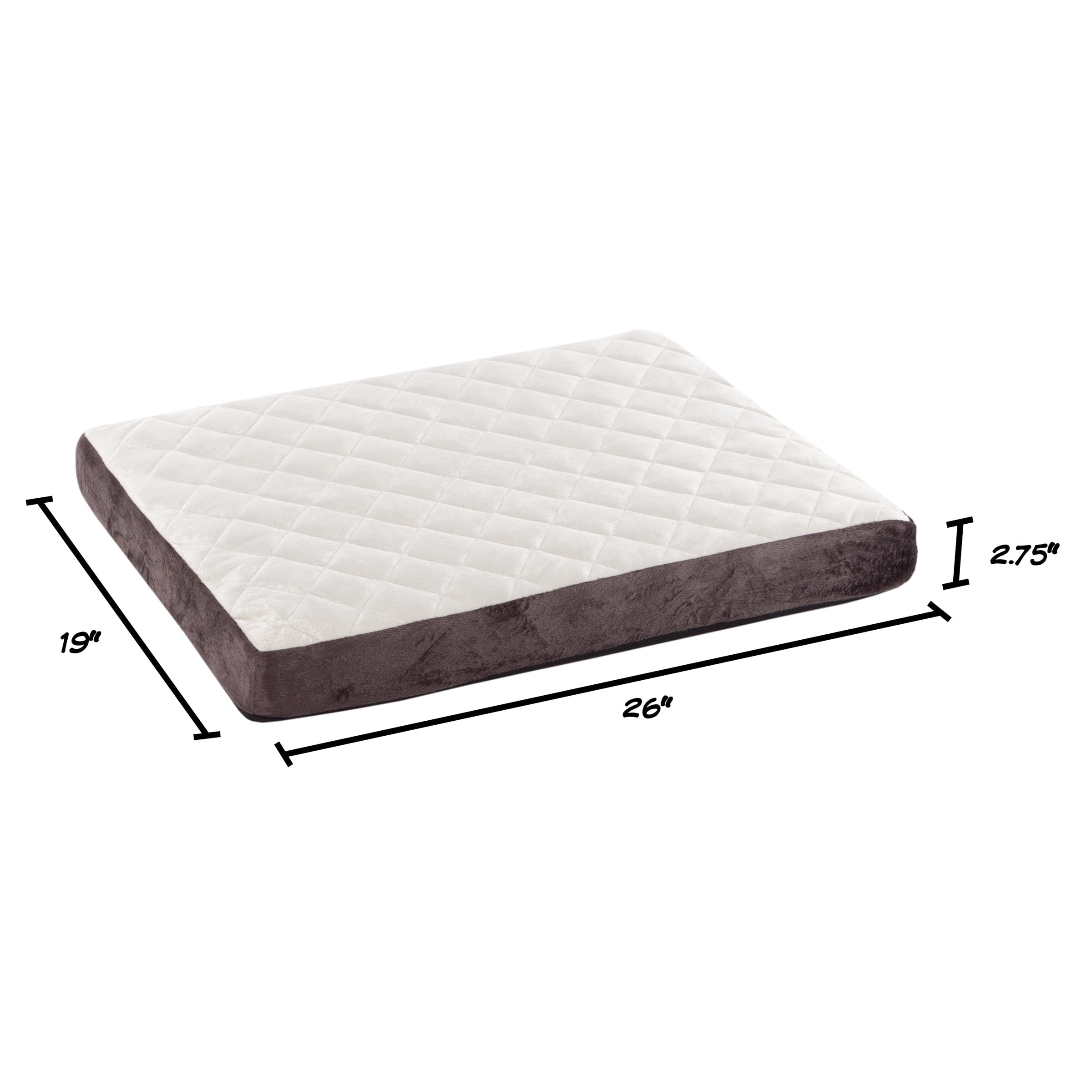 Dog Bed – Bamboo Charcoal Infused Egg Crate Style Foam Pet Bed with a Plush Cover – 26x19 Dog Bed for Small Dogs up to 35lbs by PETMAKER (Brown)