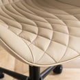 thumbnail image 6 of YOUNIKE Upholstered Desk Chair, Armless Computer Chair with Wheels，Modern Faux Leather Office Chair，Adjustable Swivel Rolling Chair，Adjustable Height，Suitable for Office, Home, Khaki, 6 of 15