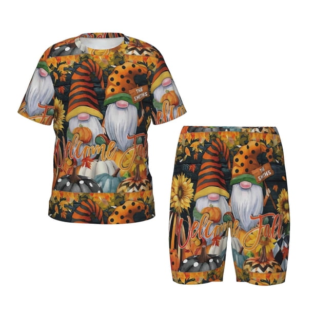 Balery Welcom Fall Conjunto de Pijama Infantil de Manga Corta con Estampado – Ropa de Dormir de Algodón Suave-4X-Large