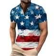 thumbnail image 5 of WREESH Men's Henley T-Shirt Short Sleeve Button Front 4th of July Print Summer Casual Style Multicolor, 5 of 5